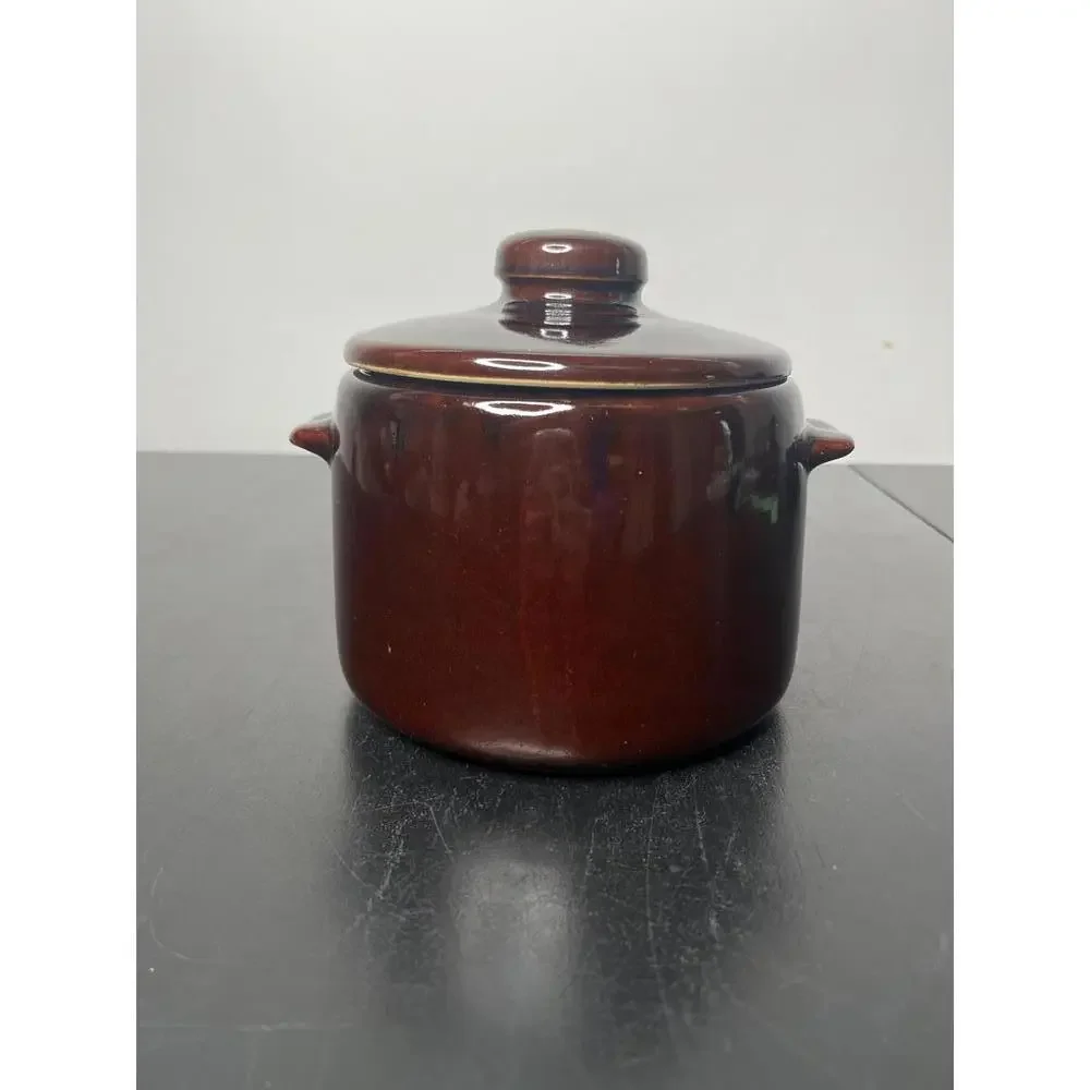 Vintage 1950s Brown Westbend Bean Pot Genuine Stoneware